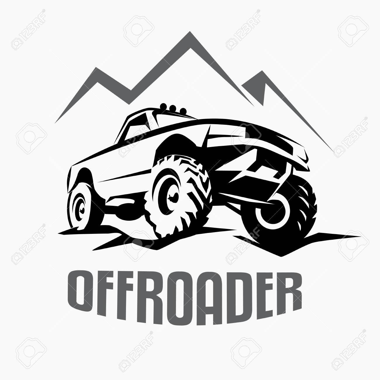 1300x1300 Offroad Suv Car Monochrome Template For Labels, Emblems, Badges