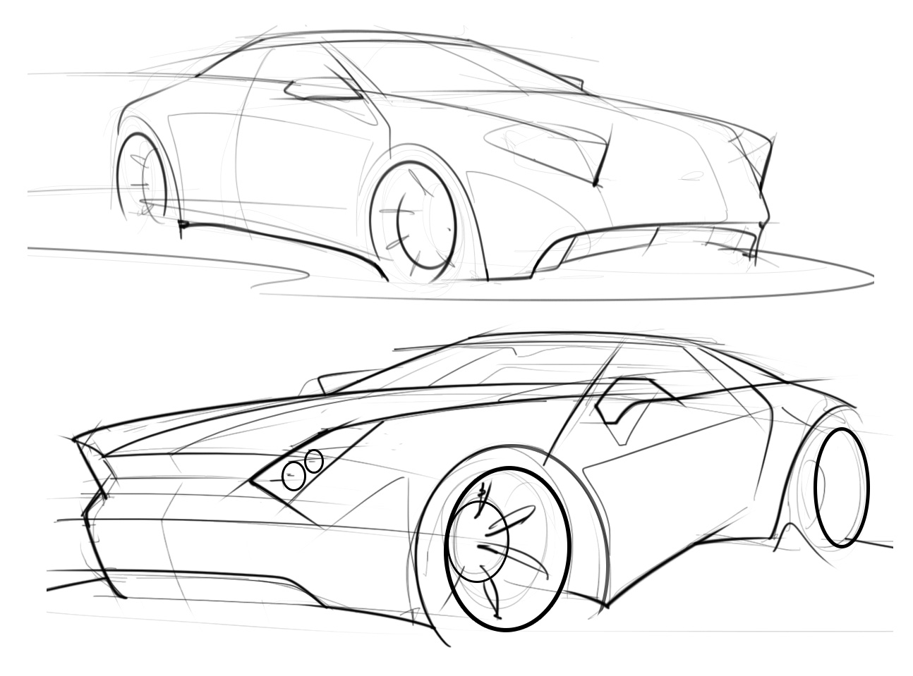 1294x959 Car Sketches With A Hard Edge Design Language Scottdesigner