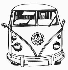 260x266 Cars Amp Transport Vw Camper Front View Traffic Wall Stickers