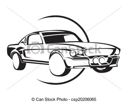 450x359 Old Muscle Car Clip Art Vector
