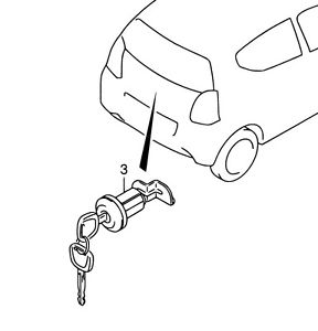 288x300 Genuine Suzuki Alto Rear Boot Tailgate Lock Barrel Cylinder 2 Keys