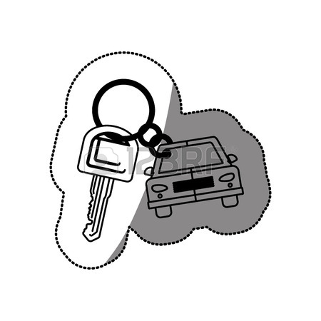 450x450 Silhouette Key Ring In Car Shape Vector Illustration Royalty Free