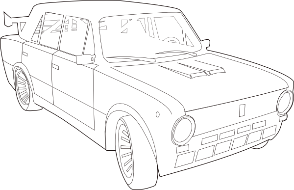 600x387 Car Lada Outline Clip Art