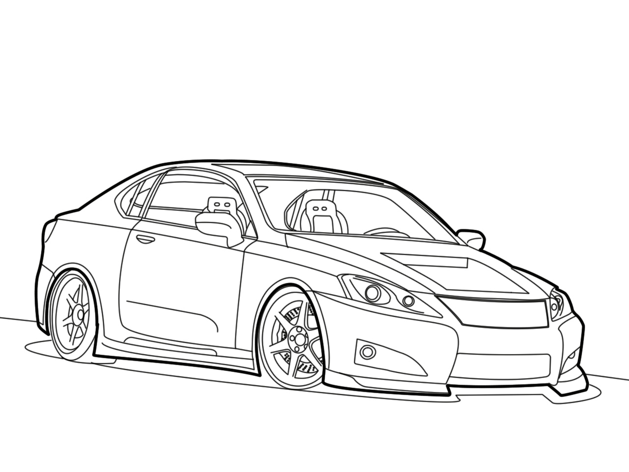 1280x960 Car Line Art