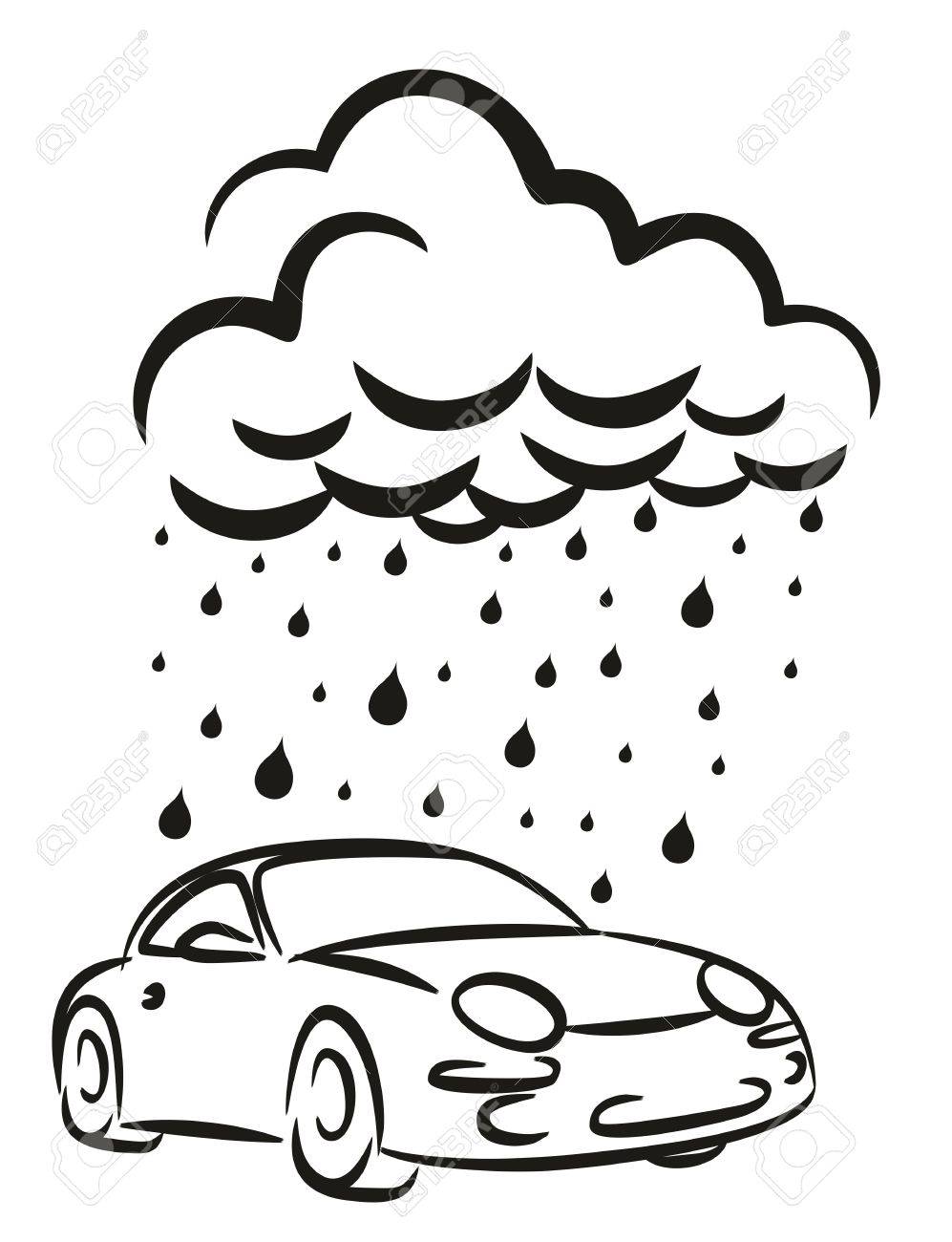 997x1300 A Logo Car Wash With Rainy Cloud. Royalty Free Cliparts, Vectors