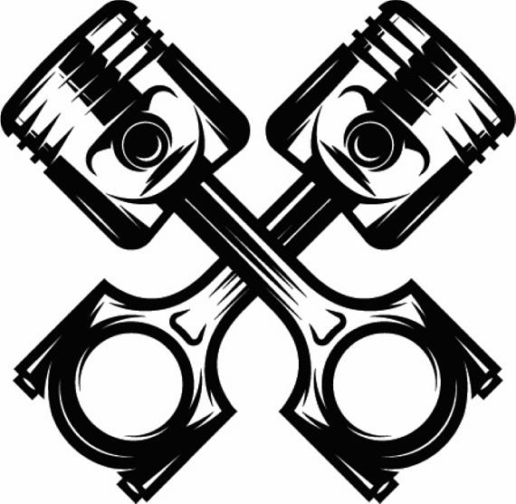 570x556 Mechanic Logo 12 Piston Crossed Cylinder Engine Auto Car Part
