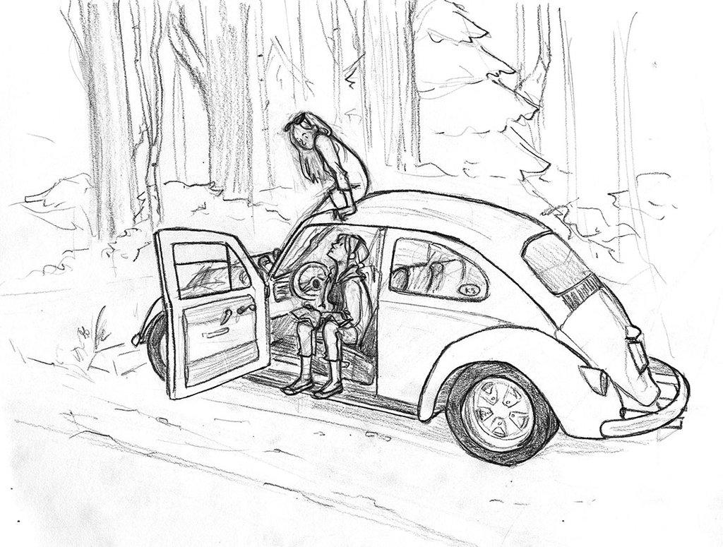 1024x775 Grimey Car Drawing By Weeaboo Sensei