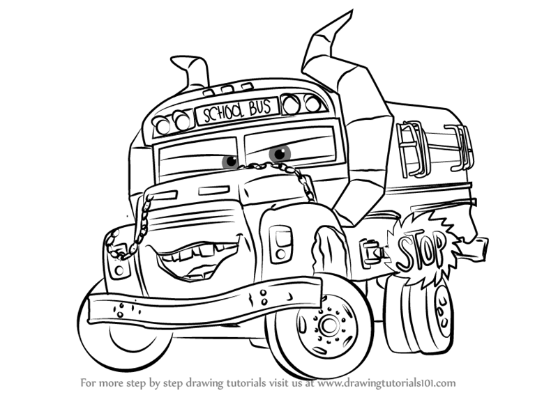 800x567 Learn How To Draw Miss Fritter From Cars 3 (Cars 3) Step By Step