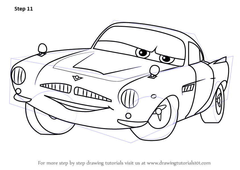 844x597 Learn How To Draw Finn Mcmissile From Cars 2 (Cars 2) Step By Step