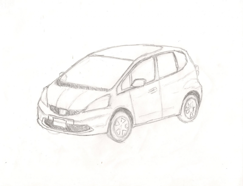 1024x782 Car Pencil Sketches