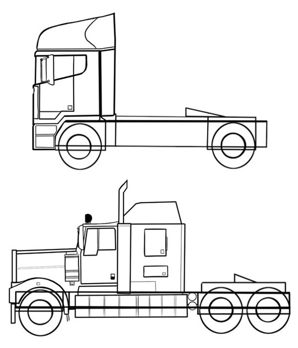 600x702 How To Draw Vehicles Trucks Amp Hgvs