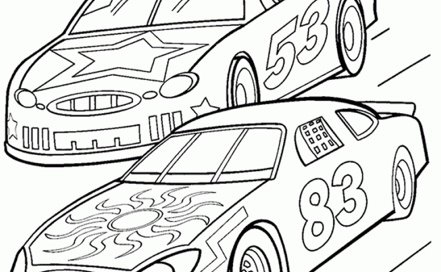 881x544 Coloring Pages Race Car Cartoon Printable Free Adult To Print