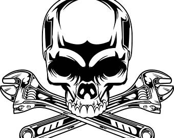 340x270 Mechanic Logo 3 Piston Wrench Crossed Engine Car Auto