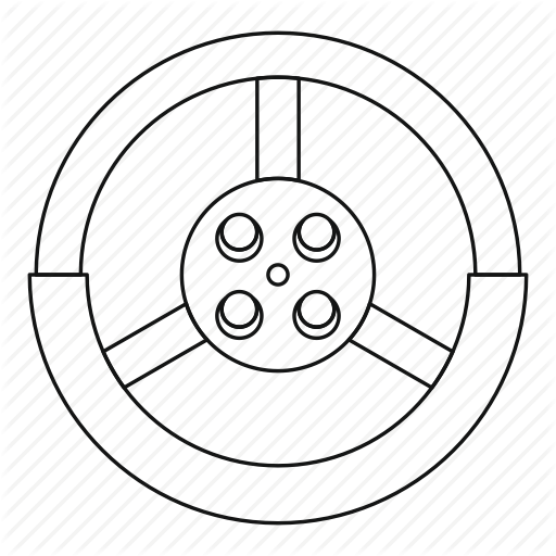 512x512 Car, Drive, Driver, Outline, Steer, Steering Wheel, Vehicle Icon