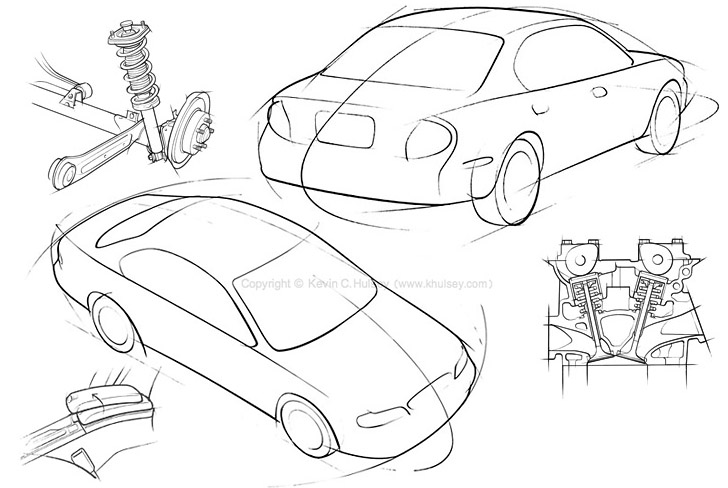 728x488 Drawn Car Basic