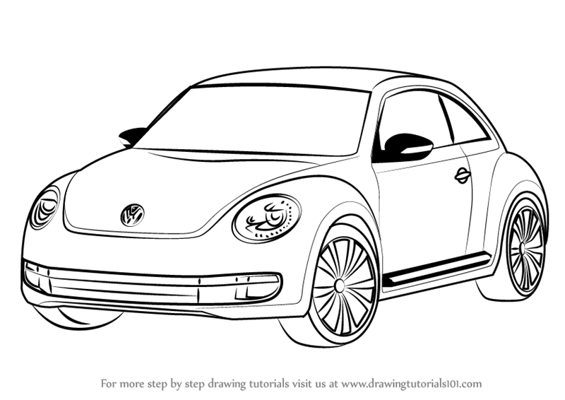 800x566 Learn How To Draw Volkswagen Beetle (Cars) Step By Step Drawing