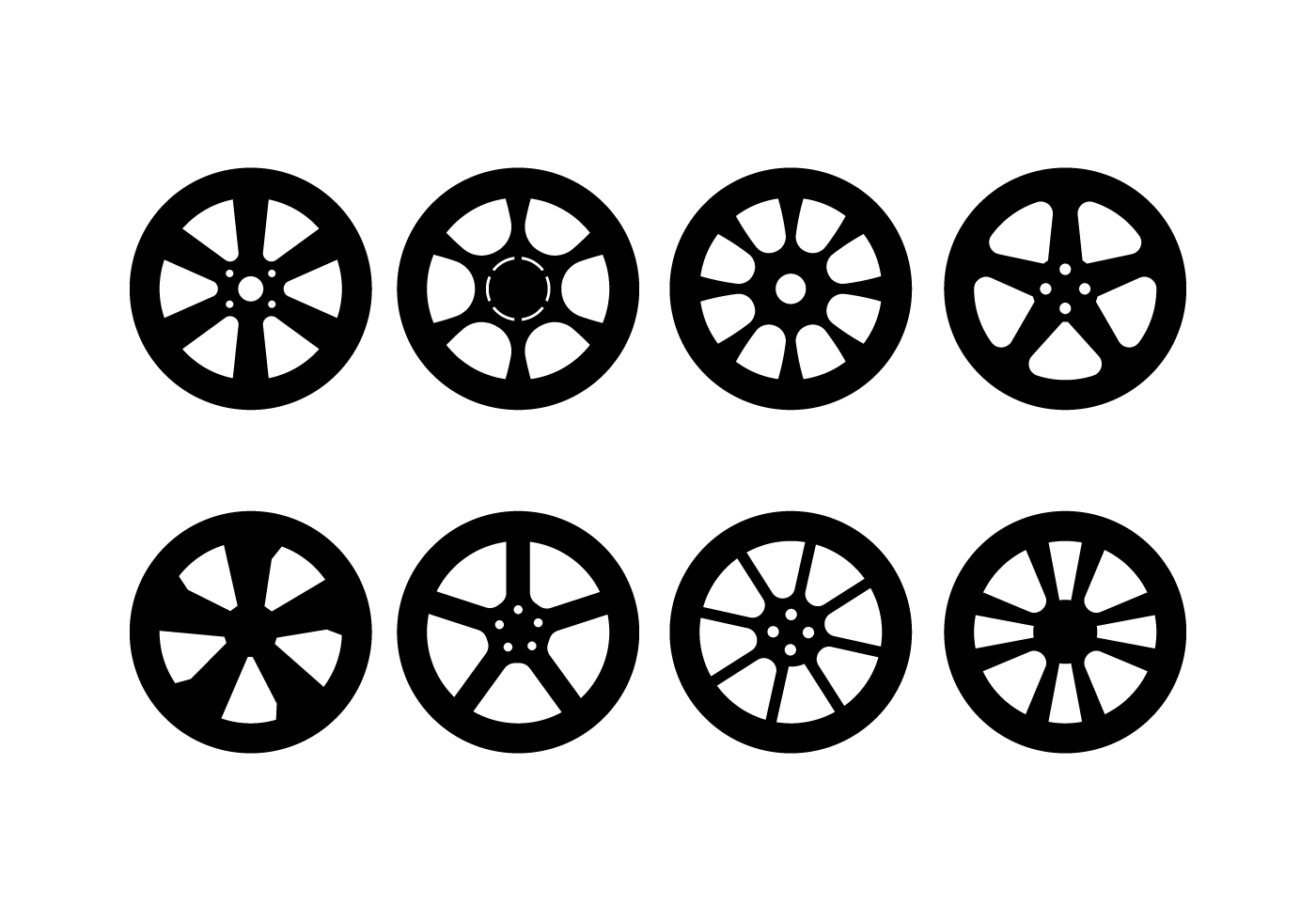 1400x980 Car Hubcap Vector Set