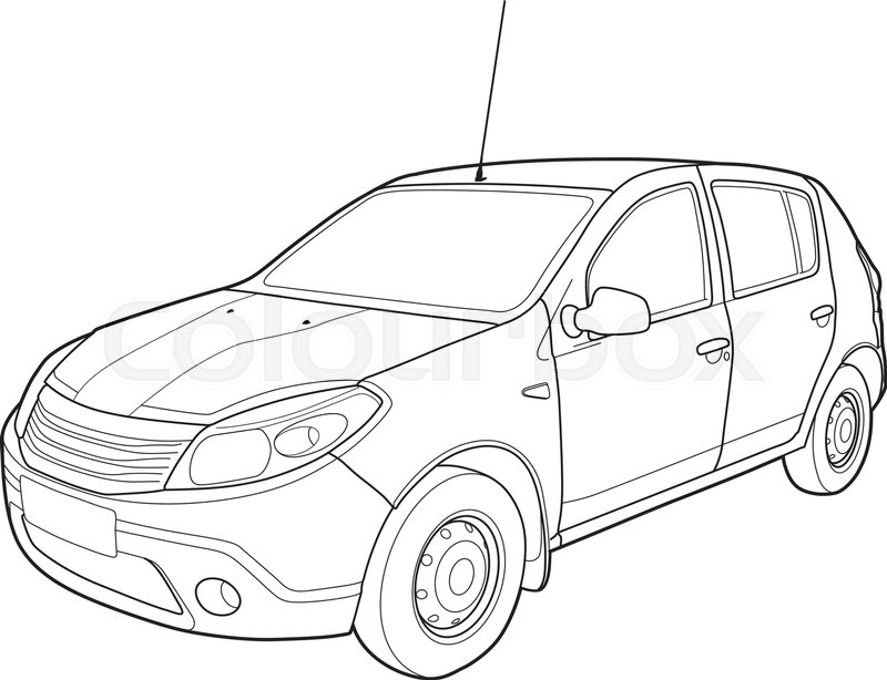 800x614 Hand Drawn Sketch Of A Modern Car Vector Stock Vector Colourbox