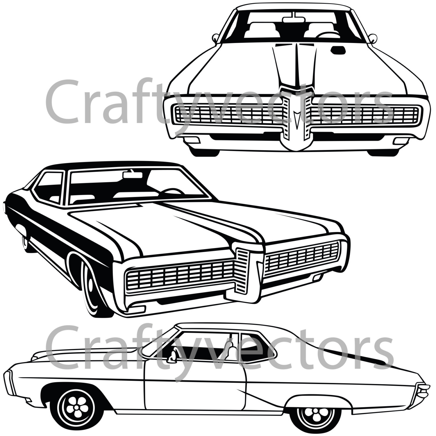 1500x1500 Pontiac Grand Prix 1968 Car Vector File