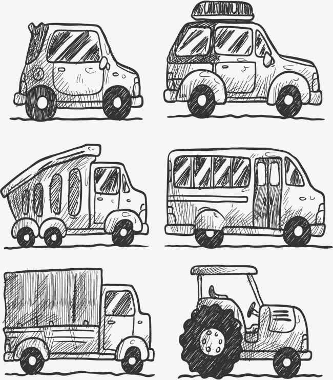 650x741 Sketch Hand Painted Hand Car, Vector Material, Hand Car, Sketch