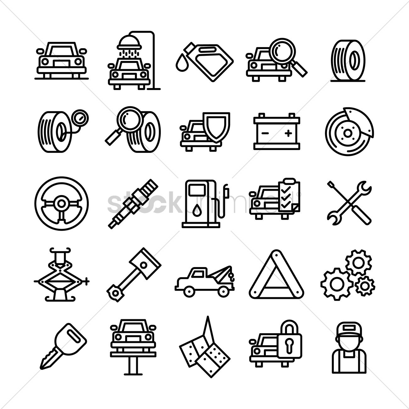 1300x1300 Collection Of Car Service And Auto Parts Vector Image