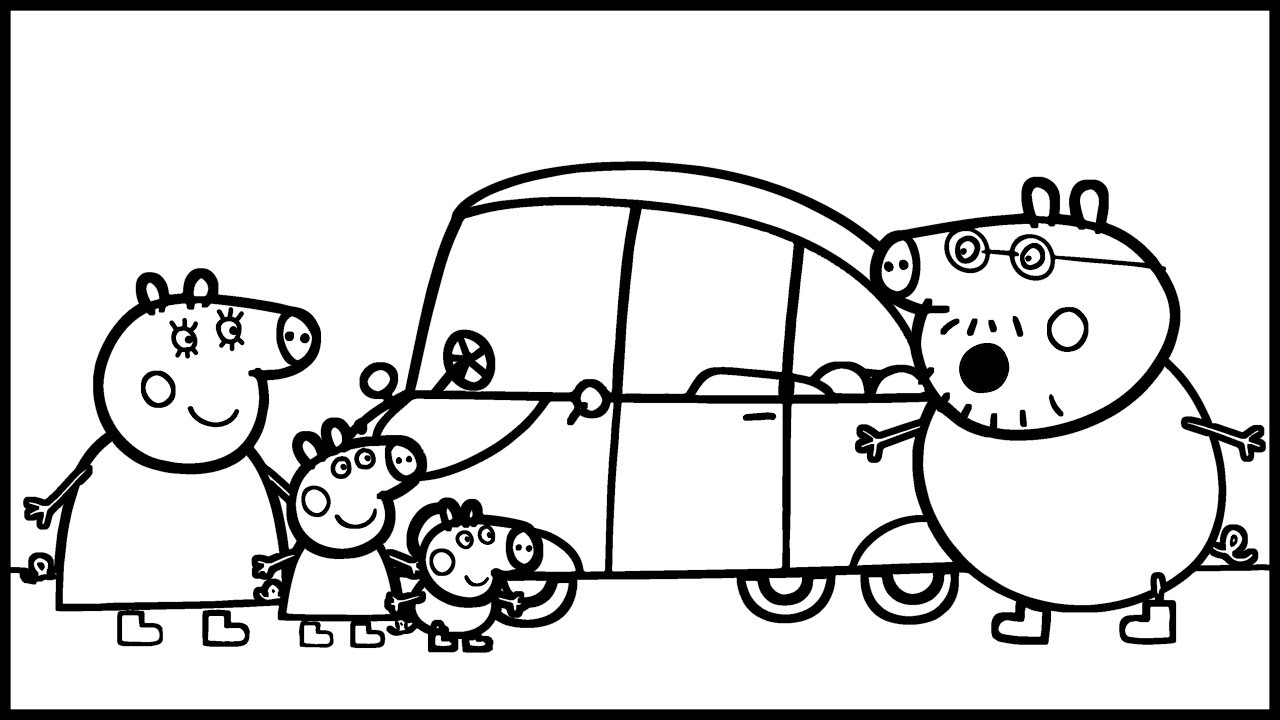 1280x720 Car Wash With Peppa Pig Amp Family Learning Drawing For Children