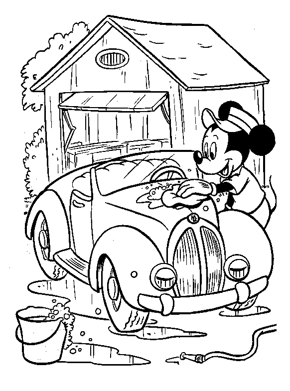 582x785 Cartoon Design Mickey Mouse Coloring Pages The New Car Wash