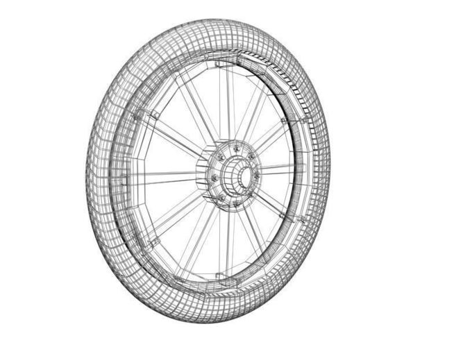 667x500 Oldtimer Car Wheel 3d Model Cgtrader