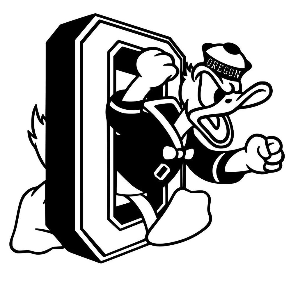 1000x1000 Oregon Ducks Duck Mascot Decal Car Window Sticker Vinyl Cut 6h