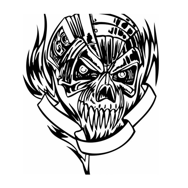 640x640 Skull Halloween Sticker Punk Death Decal Halloween Terror Devil