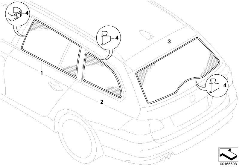 799x559 Bmw Genuine Car Sun Blindshadescreen Side Door Window E61 5