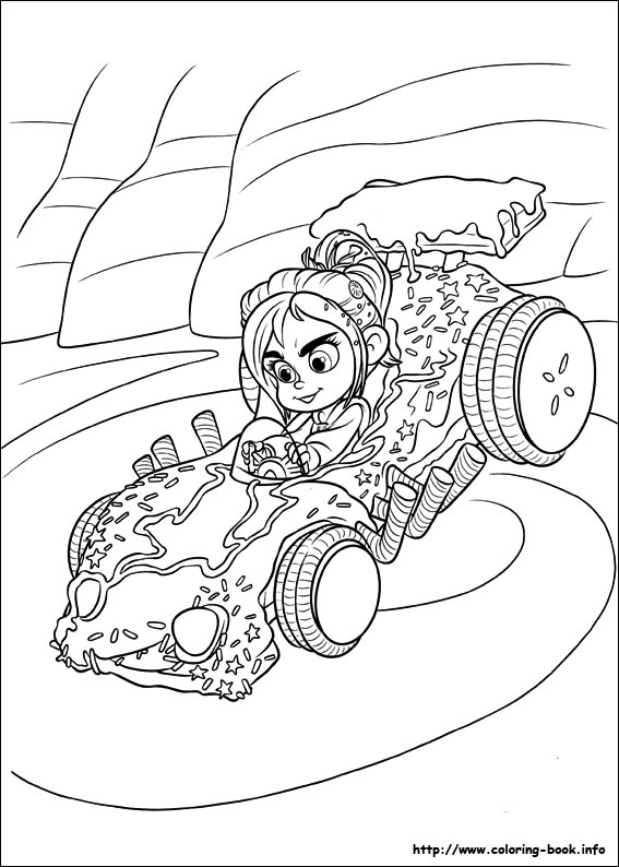 567x794 Wreck It Ralph Coloring Picture Vanellope And Her Kart