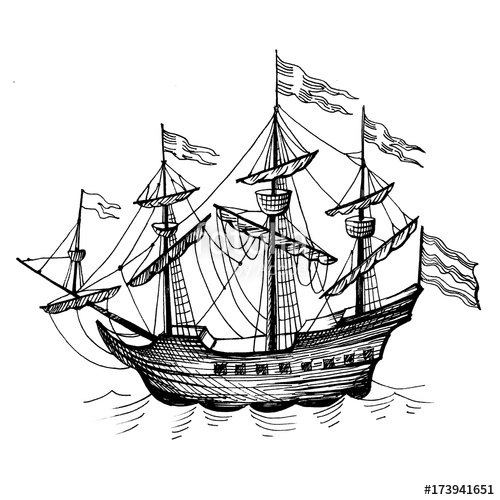 Caravel Drawing at GetDrawings | Free download