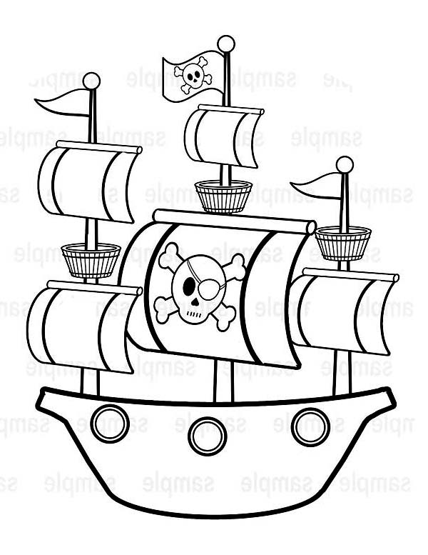600x777 Simple Pirate Ship Caravel Drawing Coloring Page Simple Pirate