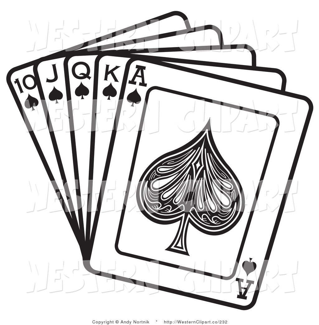 1024x1044 Vector Western Clip Art Of A Hand Of Black Cards Showing A 10