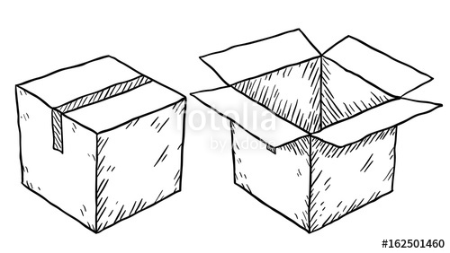 500x282 Cardboard Box Sketch Stock Photo And Royalty Free Images