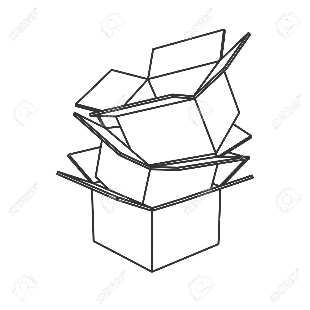 1300x1300 Cardboard Boxes Icon Black Royalty Free Cliparts, Vectors,