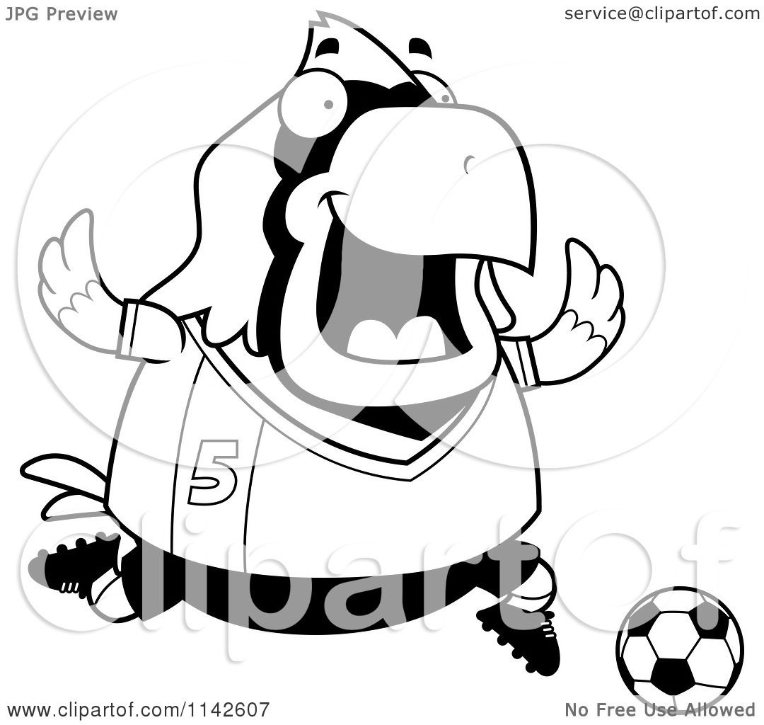 1080x1024 Cartoon Clipart Of A Black And White Chubby Cardinal Playing