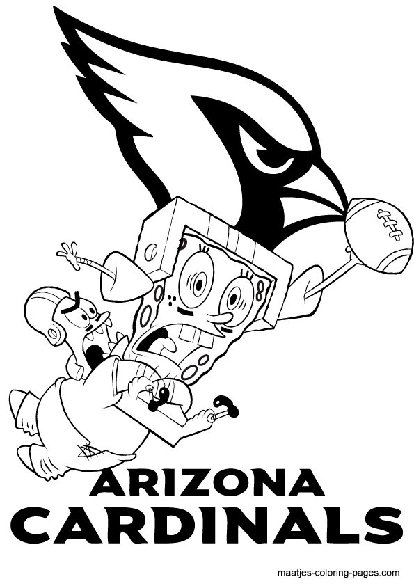 595x842 Nfl Arizona Cardinals Spongebob Coloring Page