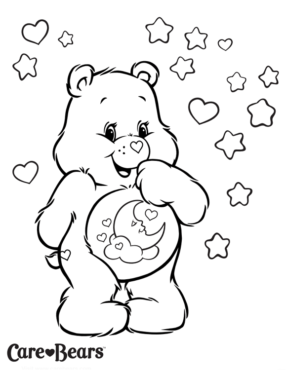579x758 Care Bears Colour Sweet Dreams Bear Treehouse