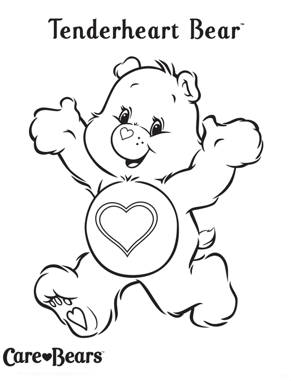 579x758 Care Bears Colour Tenderheart Bear