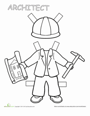 301x389 Career Paper Dolls Girl Architect Worksheet