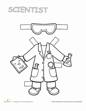301x389 Career Paper Dolls Scientist Worksheet