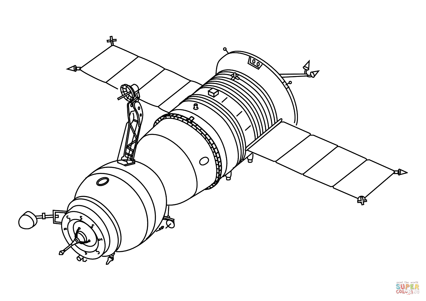 1400x990 Progress Cargo Spacecraft Coloring Page Free Printable Coloring