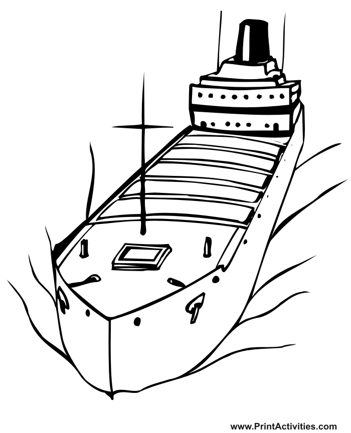 700x864 Ship Coloring Page Cargo Ship