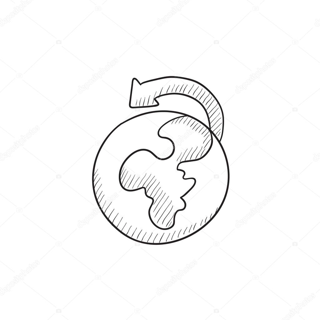 1024x1024 World Wide Cargo Transportation Sketch Icon. Stock Vector