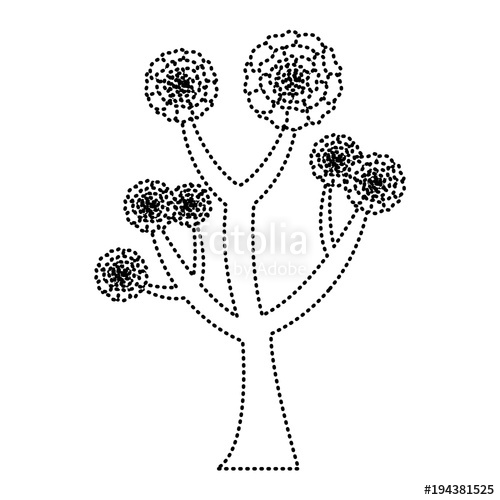 500x500 Beautiful Tree With Flowers Carnation Decoration Vector