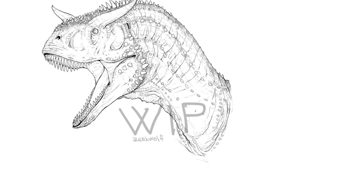 1207x662 Carnotaurus Wip By Zerkwolf