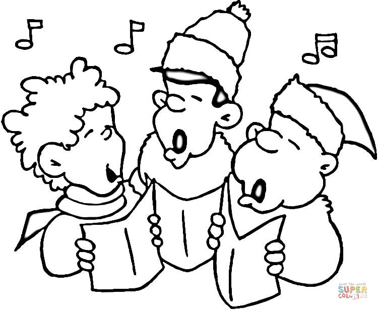 750x615 Little Carolers Coloring Page Free Printable Coloring Pages