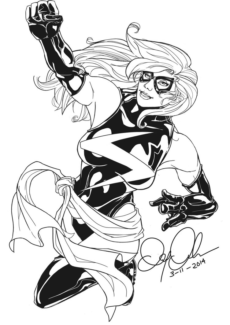 752x1063 Ms Marvel, Carol Danvers [Bw] By Dedydahlan